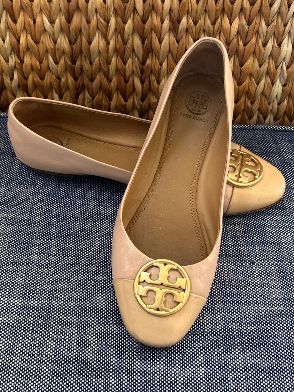 Tory Burch ~ Chelsea Cap-Toe Ballet Flats ~ 9.5 ~ Two-Tone